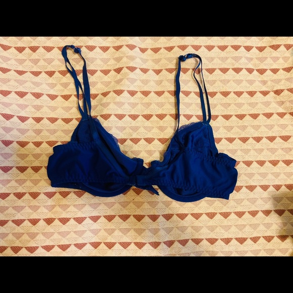 Blue Lace Unlined Bra 36B - Picture 4 of 8
